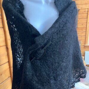 Handmade Black Mohair Wrap